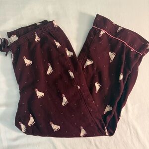 LOFT Maroon Pajama Pants with Fun Print